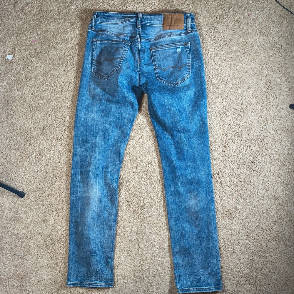 American Eagle NE(X)T Level Flex Skinny Ripped‎ Distressed Denim Jeans Mens - Picture 2 of 13